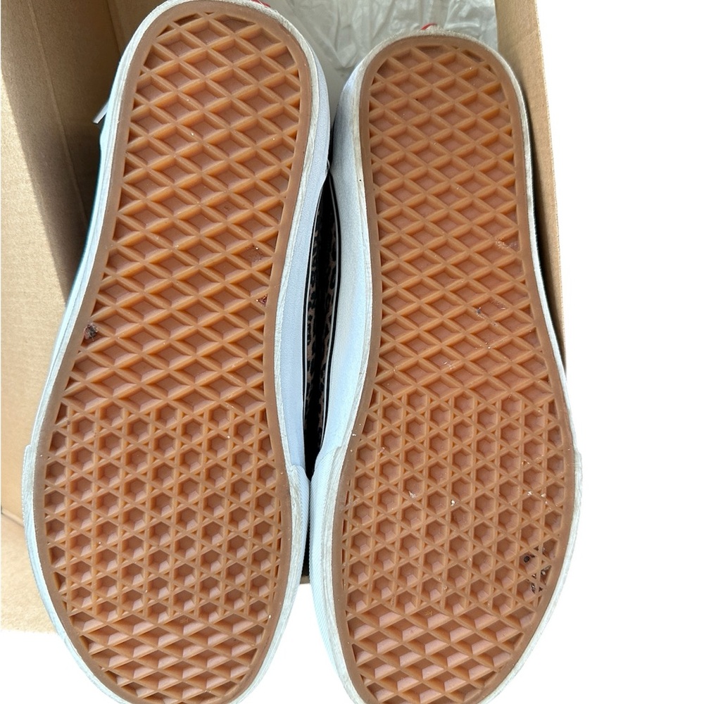 Vans Women's Black and Tan Leopard Sneakers - Picture 3 of 4